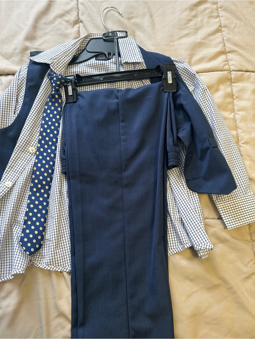 Boys 3 piece Navy Suit Pants - Classic Tailored Trousers